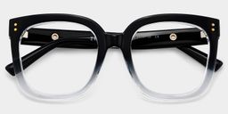 Ebony Square Black Clear Glasses2