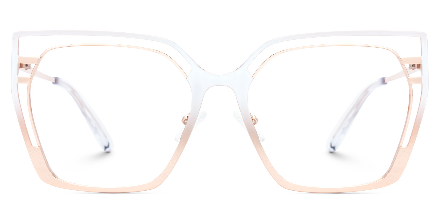 Quinn Geometric White Glasses0