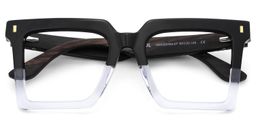 Pierre Square Black Clear Glasses2