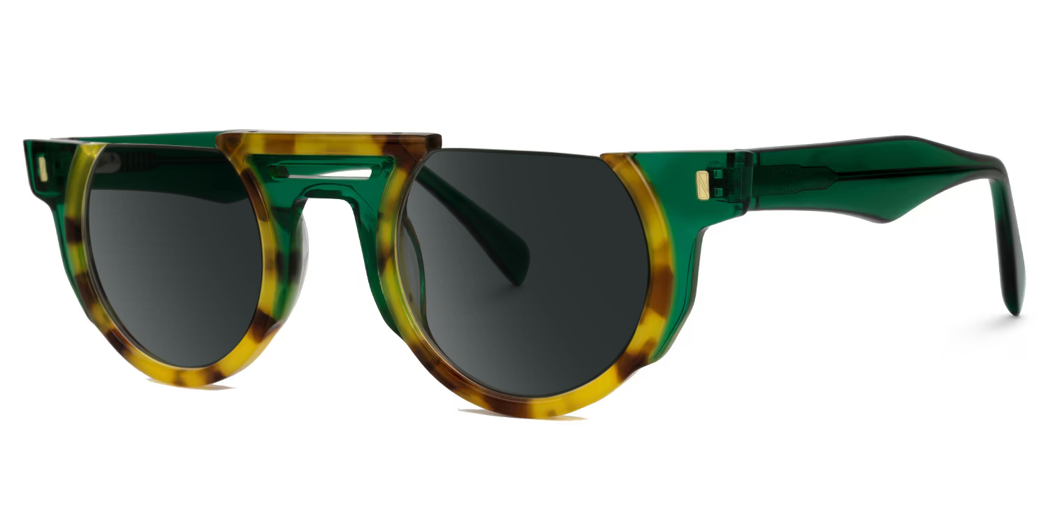 Mastin Round Tortoise Half Frame Sunglasses1