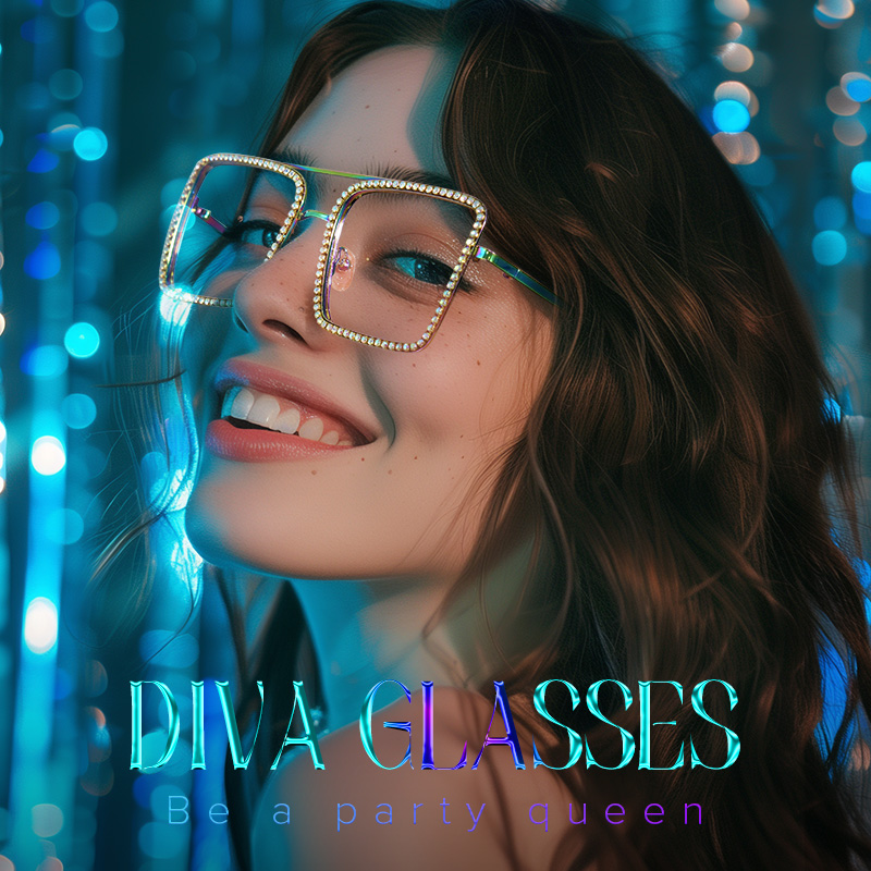 Diva Eyeglasses with Bling, Sparkly Prescription Glasses0