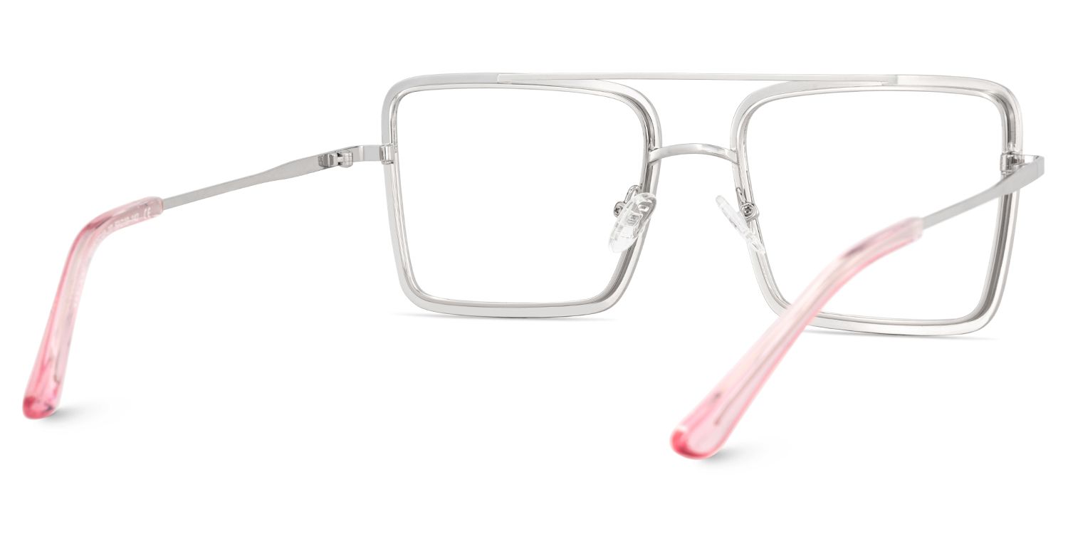 Diva Glasses, Silver Eyeglasses with Pink and White Diamond5