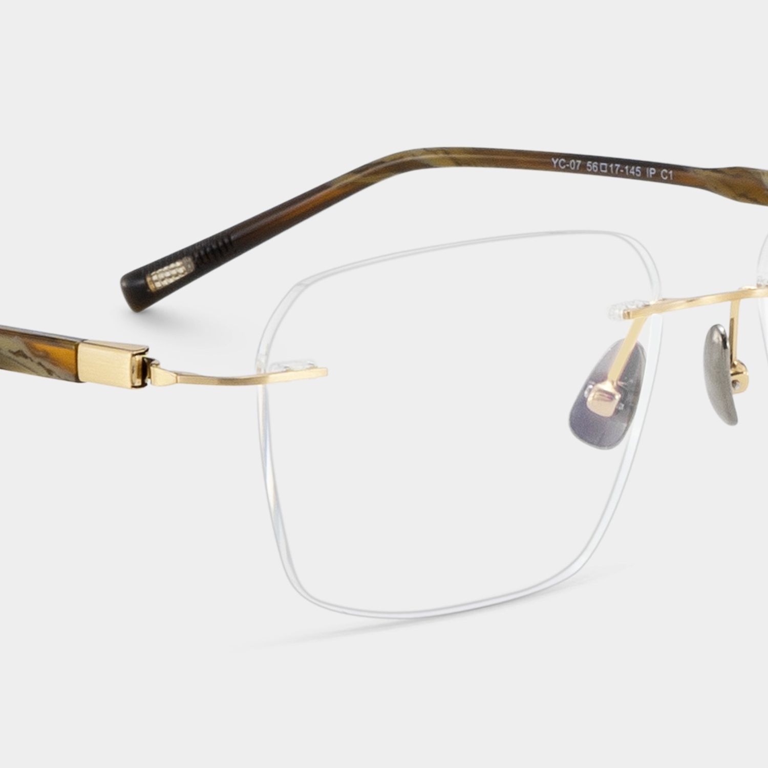 Claire Rectangle Gold Frame Eyeglasses for Man| ZEELOOL Canada6