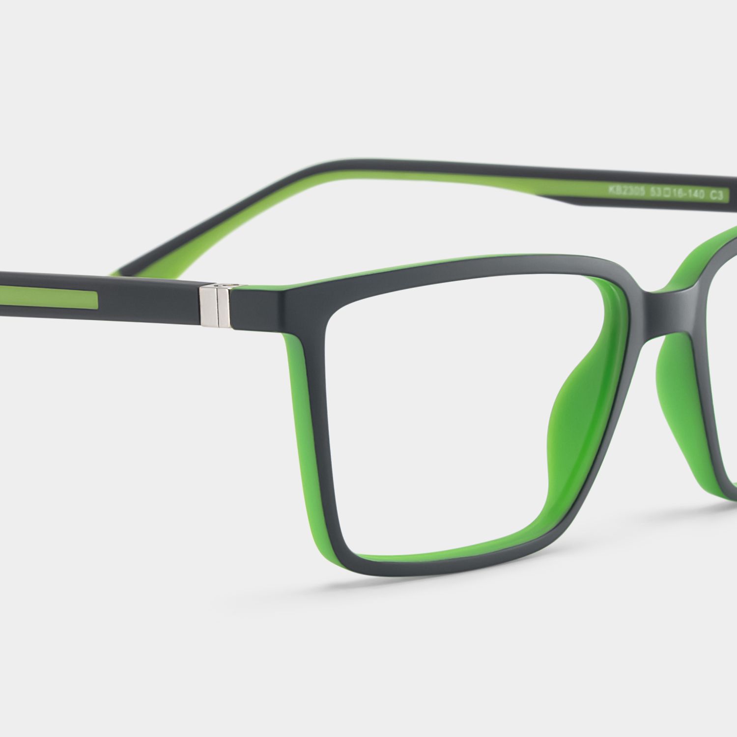 Anthony Rectangle Black Green Glasses4