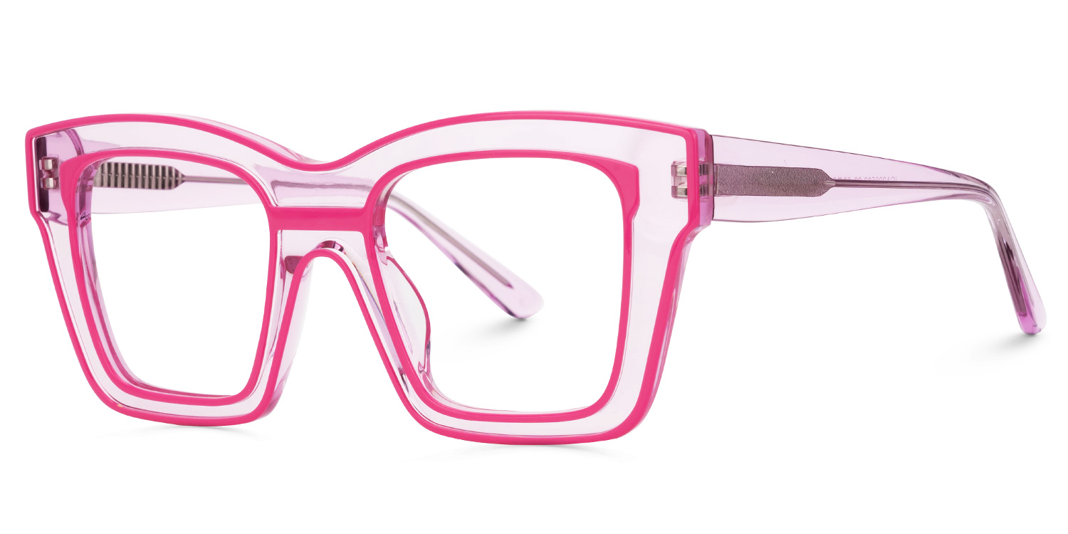 Legette Designer Eyeglasses in Square Pink Frame1