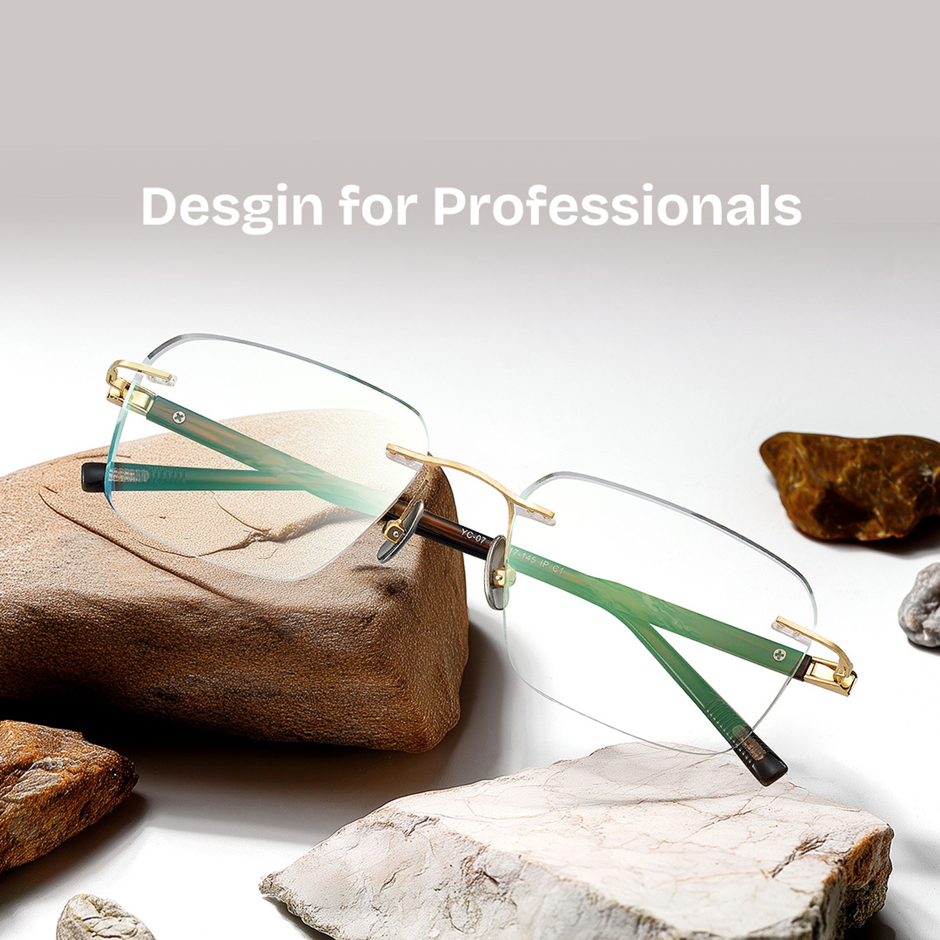 Claire Rectangle Gold Frame Eyeglasses for Man| ZEELOOL Canada0