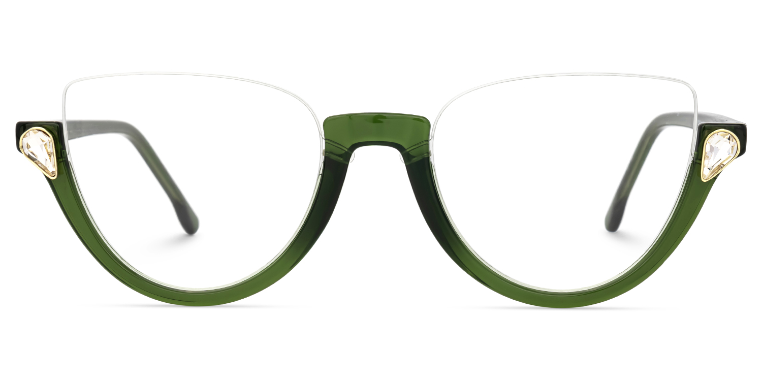 Felicia Cat Eye Green Glasses0