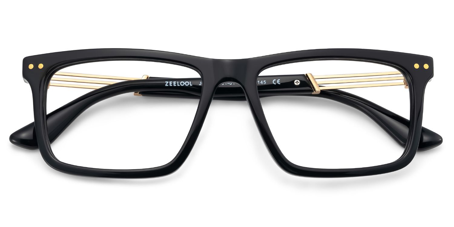 Emerson Eyeglasses in Rectangle Black Frame | ZEELOOL Canada2