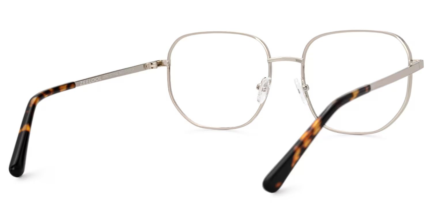Steeve Metal Square Silver Frame Glasses | ZEELOOL Canada3
