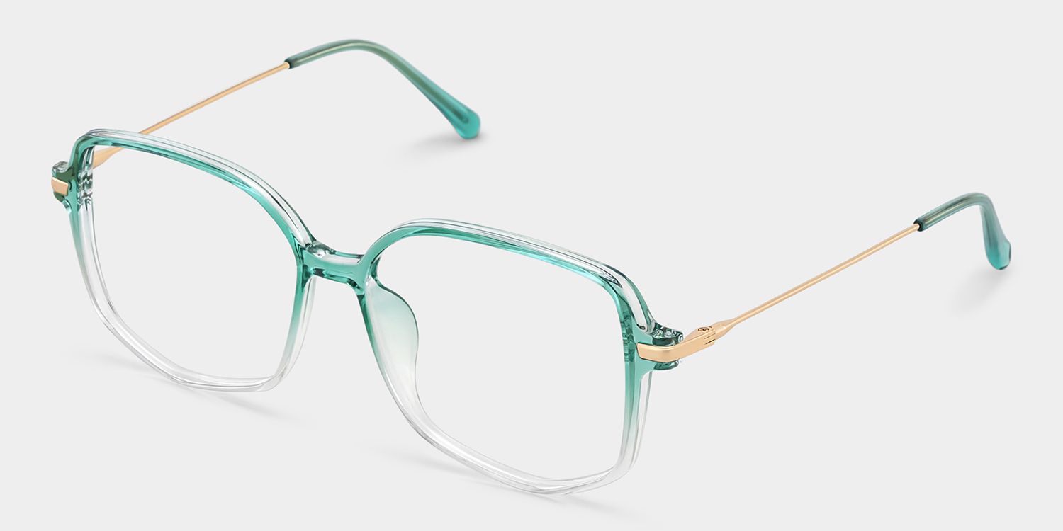 Payton Green Geometric Frame Glasses | Zeelool2