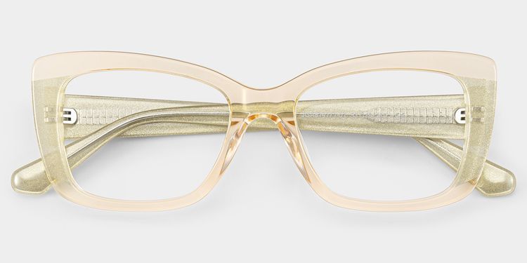 Leona Rectangle Gold Glasses