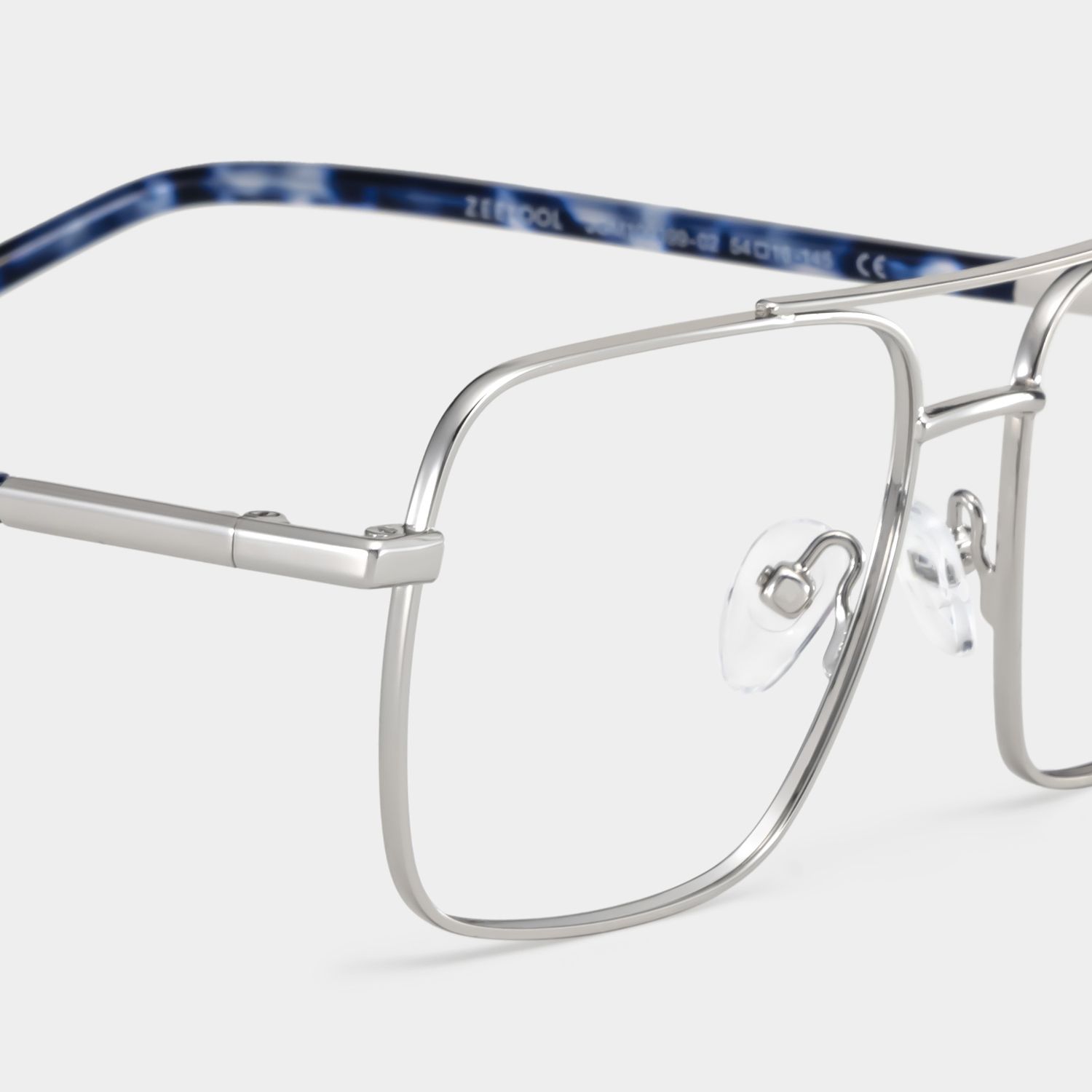 Iris Silver Frame Glasses with Aviator Frame Online | ZEELOOL Canada6