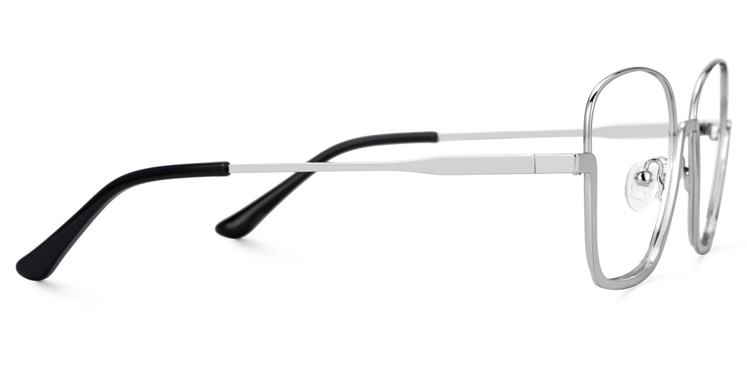 Silver Metal Square Eyeglasses- Malidy2