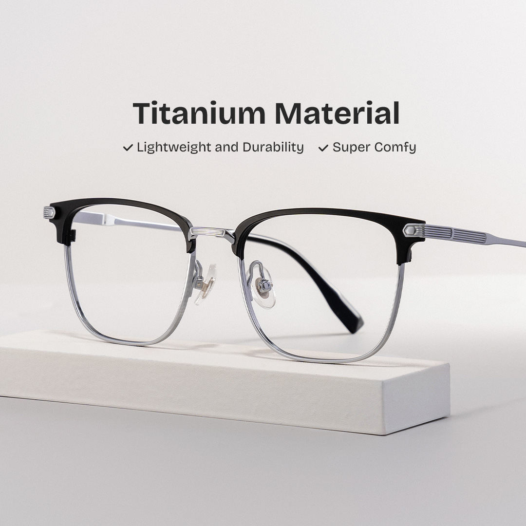 ZEELOOL Barrett Browline Silver Glasses