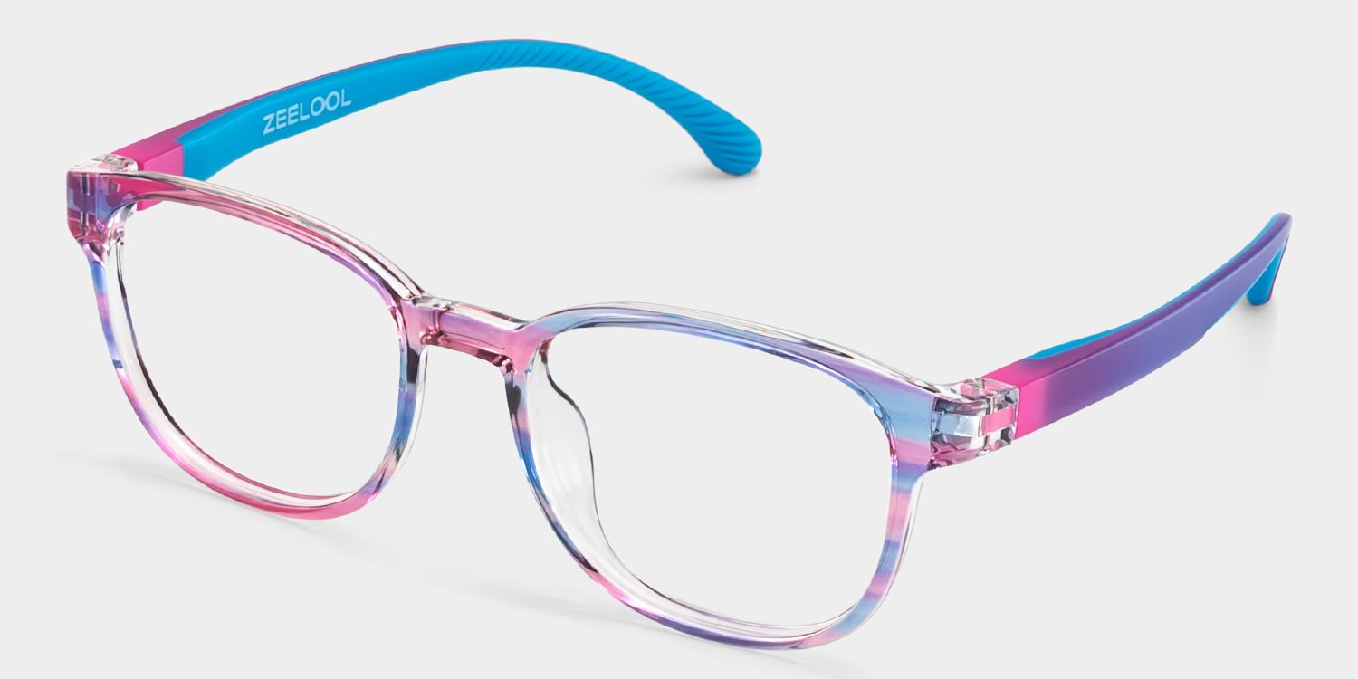 Dale Round Blue Pink Frame Eyeglasses for Pre-tweens2