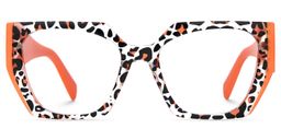 Sileidy Orange Tortoise Geometric Glasses1