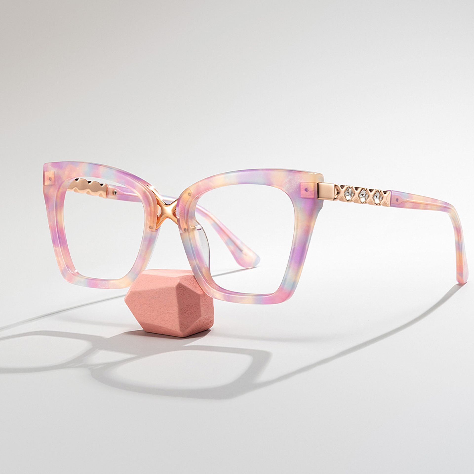 Darlyn Soft Pink Glasses in Cateye Full-Frame  | Zeelool0