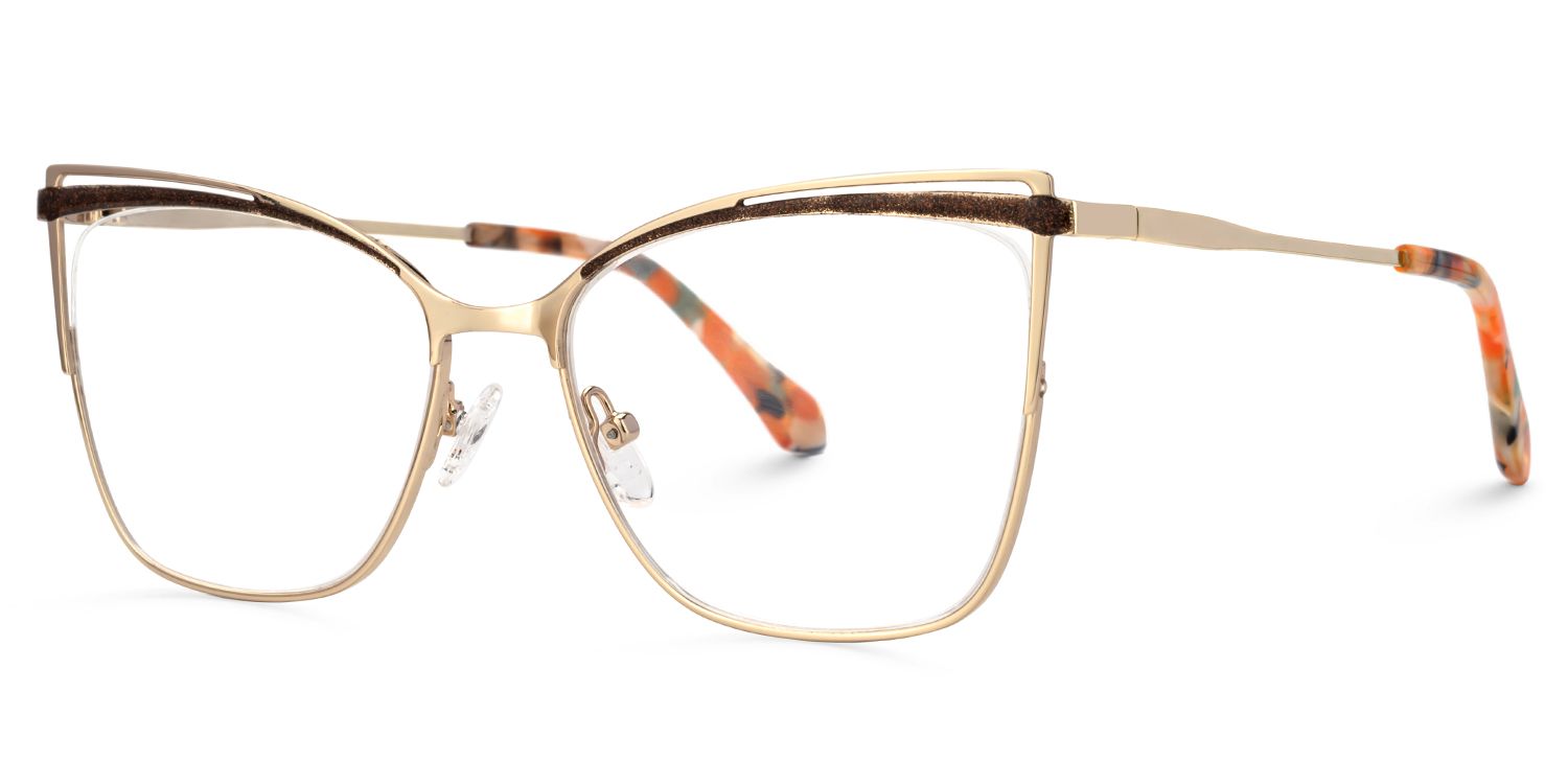Darian Gold Frame Eyeglasses Men's in Semi-rimless | ZEELOOL Canada1