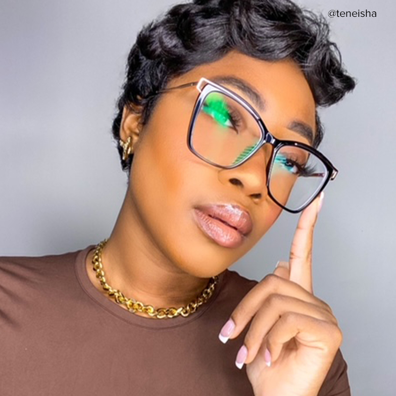 Krystle Square Black Eyeglasses and Glasses Frames7