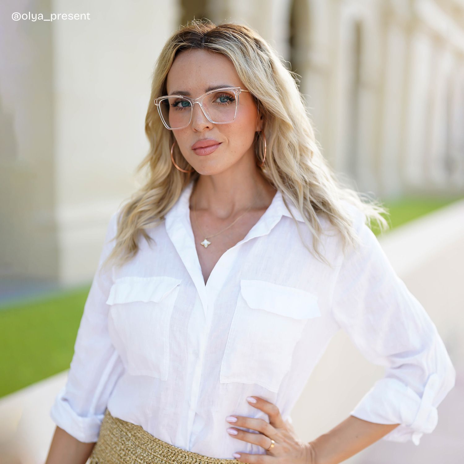Krystle Square Clear Frame Glasses | ZEELOOL8