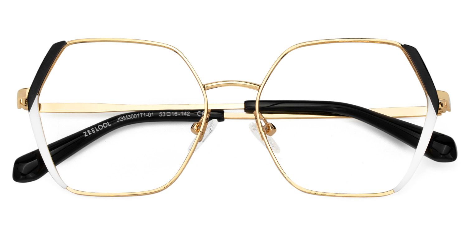 Hexagon Metal Frame Glasses1