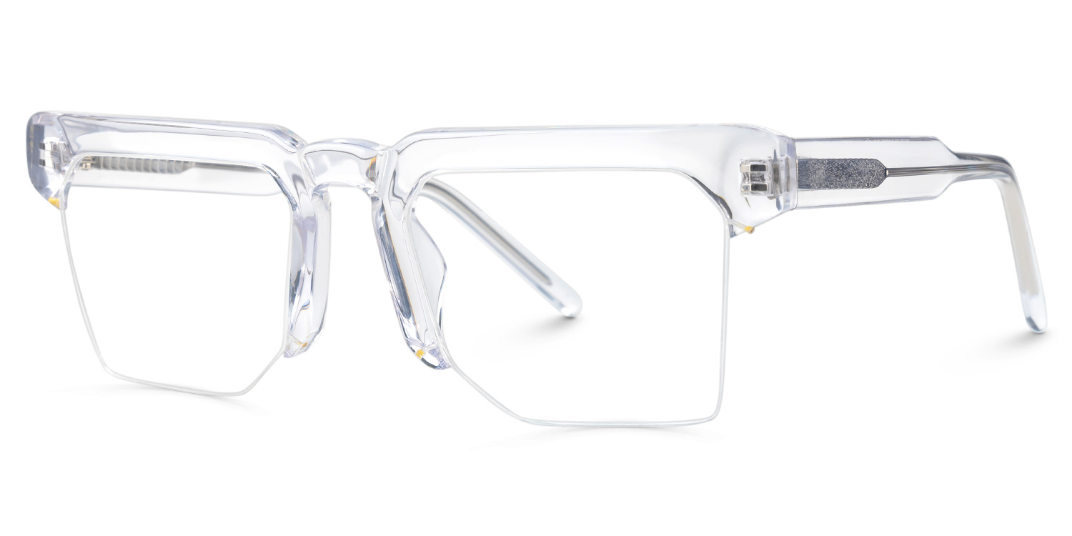 Myles Designer Eyeglasses in Browline Crystal Frame1