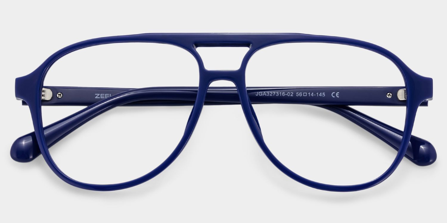 Luna Blue Aviator Frame Glasses | Sporty Campus Style1