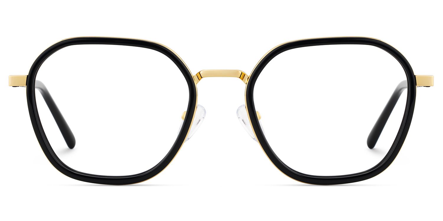 Mitchell Mixed Black Frame Glasses with Geometric Shape | ZEELOOL Canada1