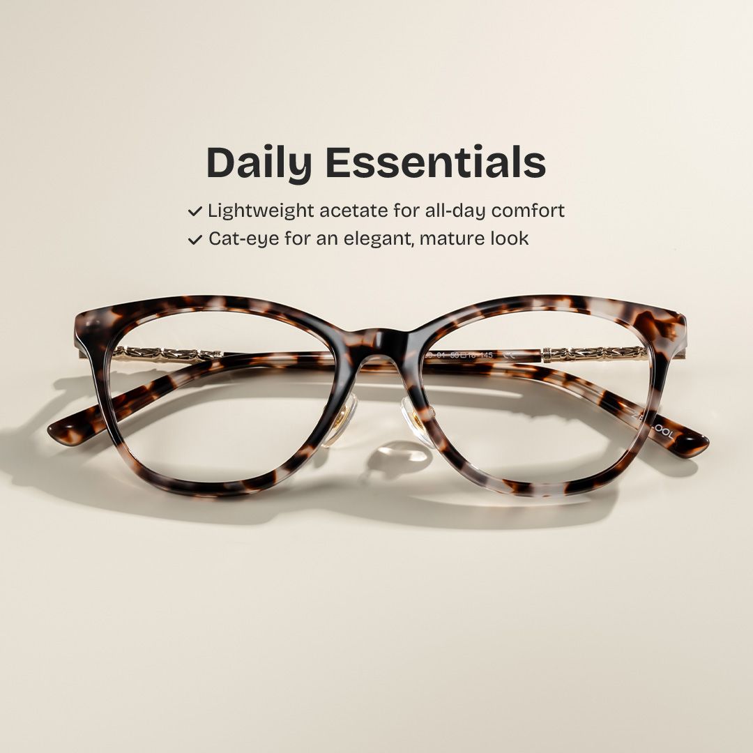 April Tortoise Frame Glasses with Cat eye Frame Online | ZEELOOL0