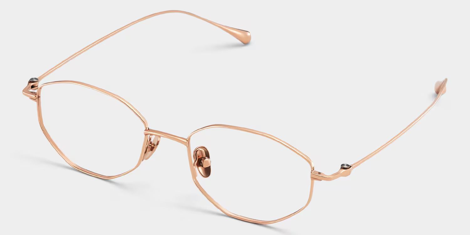 Everett Gold Frame Glasses with Geometric Frame Online |  ZEELOOL CANADA4