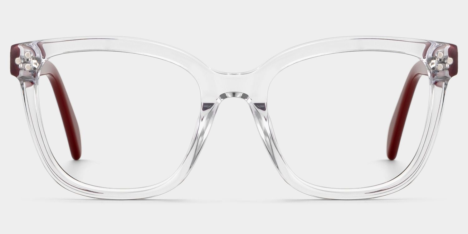 Scarlett Clear Red Frame Glasses with Square Frame Online | ZEELOOL Canada0