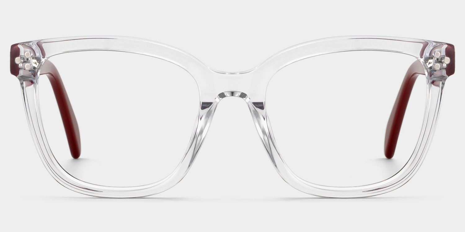 Scarlett Crystal Red Frame Glasses with Square Frame Online | ZEELOOL Canada0