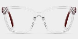 Scarlett Clear Red Square Glasses0