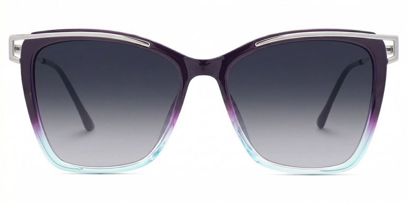 Krystle Purple-Blue Square Sunglasses