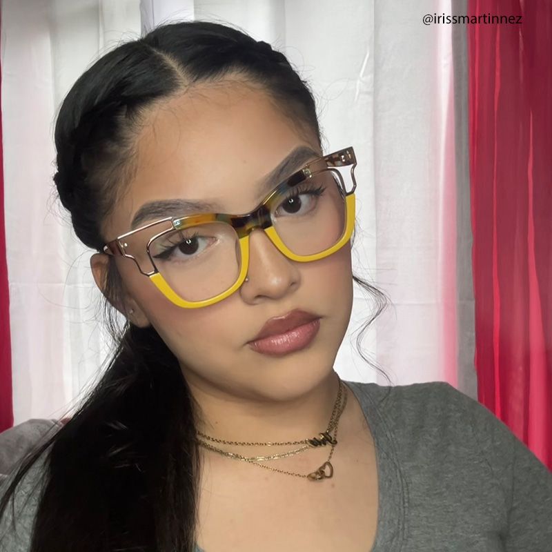 Rhoden Yellow Cateye Frame Glasses | Zeelool9