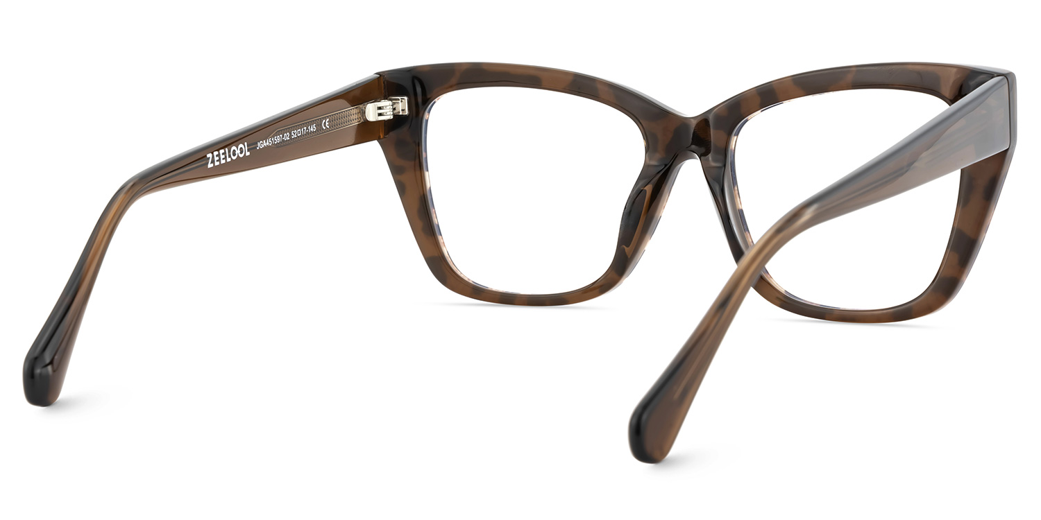 Tessia Leopard Square Glasses Women's Glasses | ZEELOOL Canada6