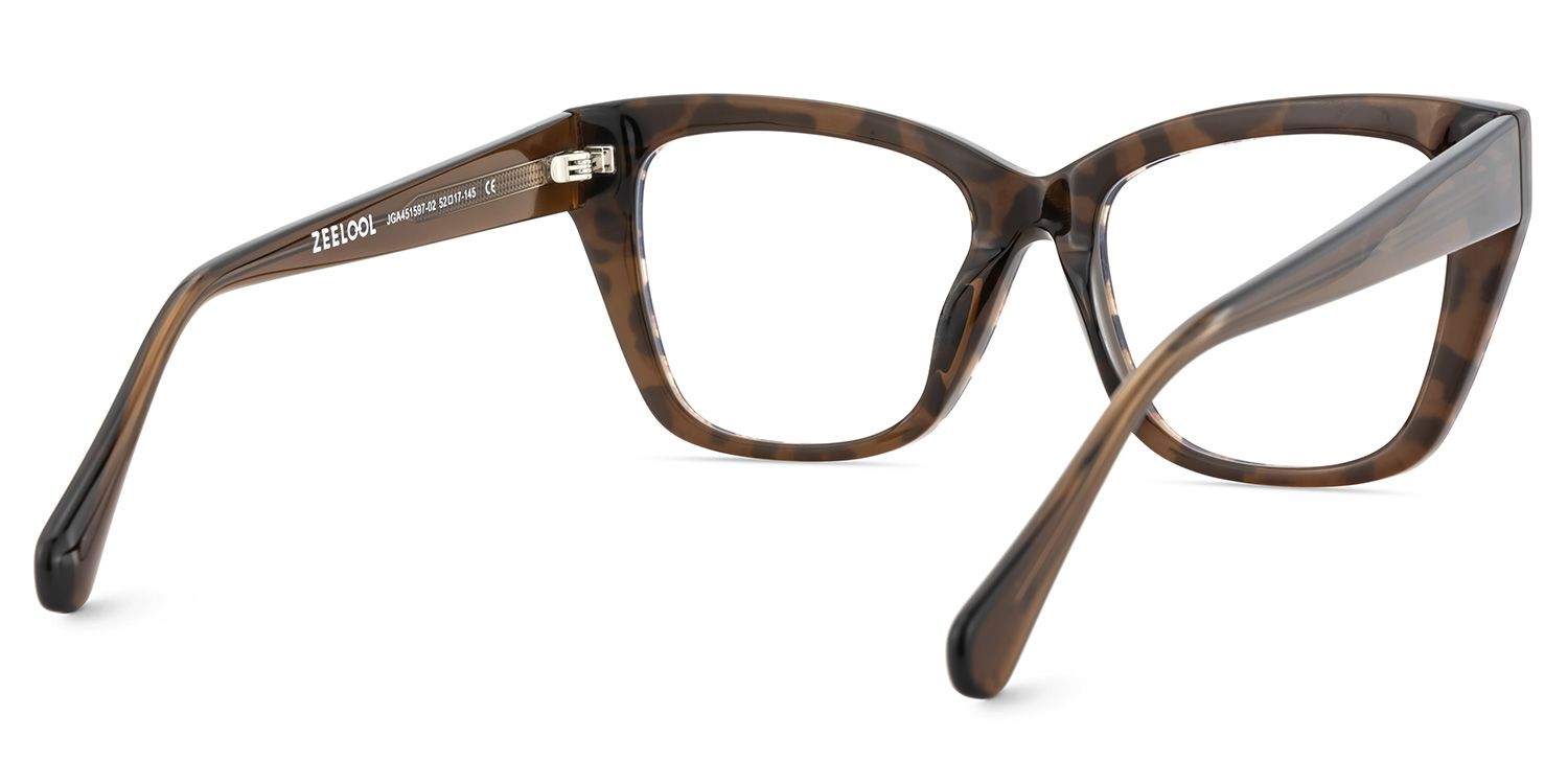 Tessia Square Brown Leopard Glasses6