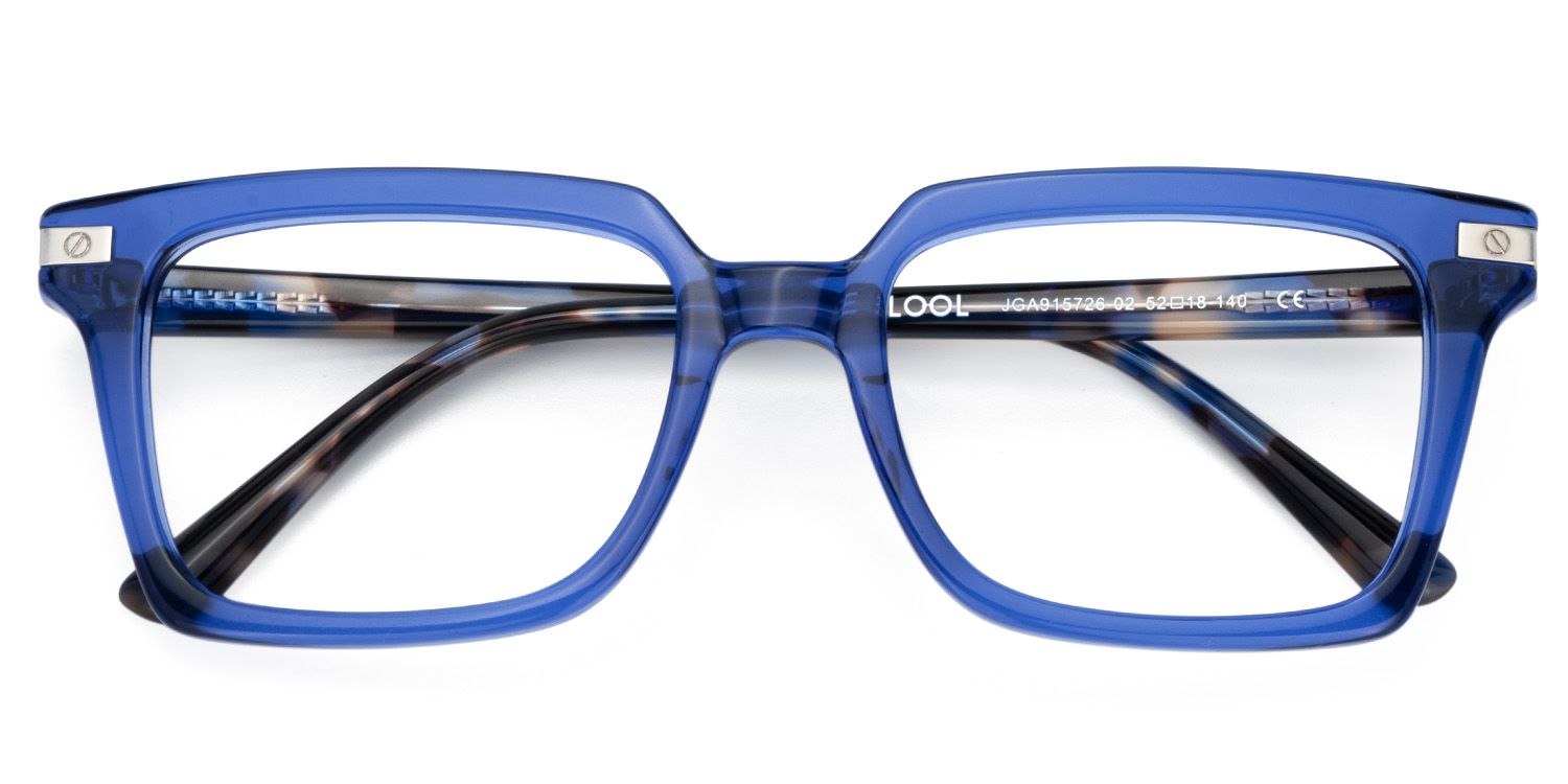 Royal Blue Eyeglasses Frames With Square Shape2