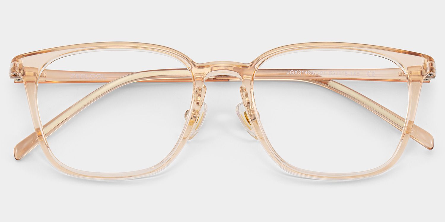 Lily Rectangular Round Glasses in Light Yellow Frame | ZEELOOL CANADA2