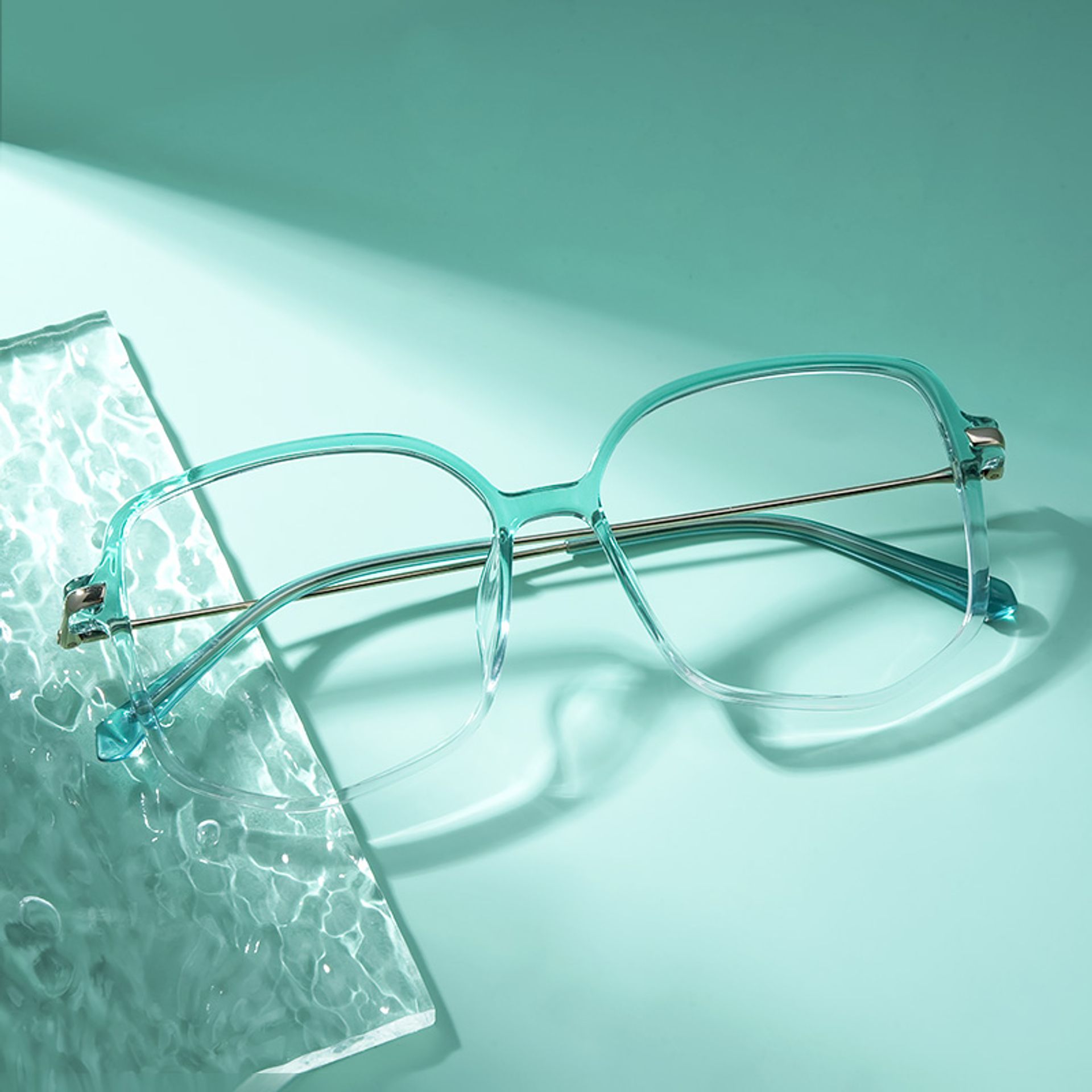 Payton Green Geometric Frame Glasses | Zeelool0