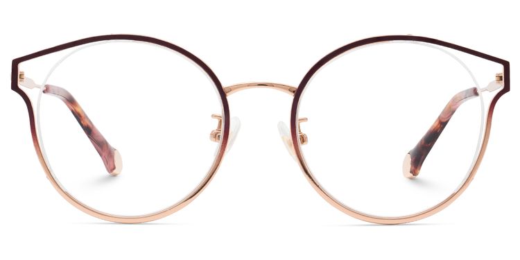 Yaselie Cateye Dark-Red Glasses