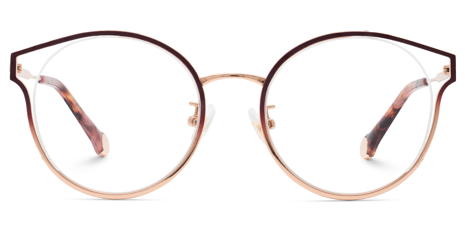 Yaselie Cateye Dark-Red Glasses0