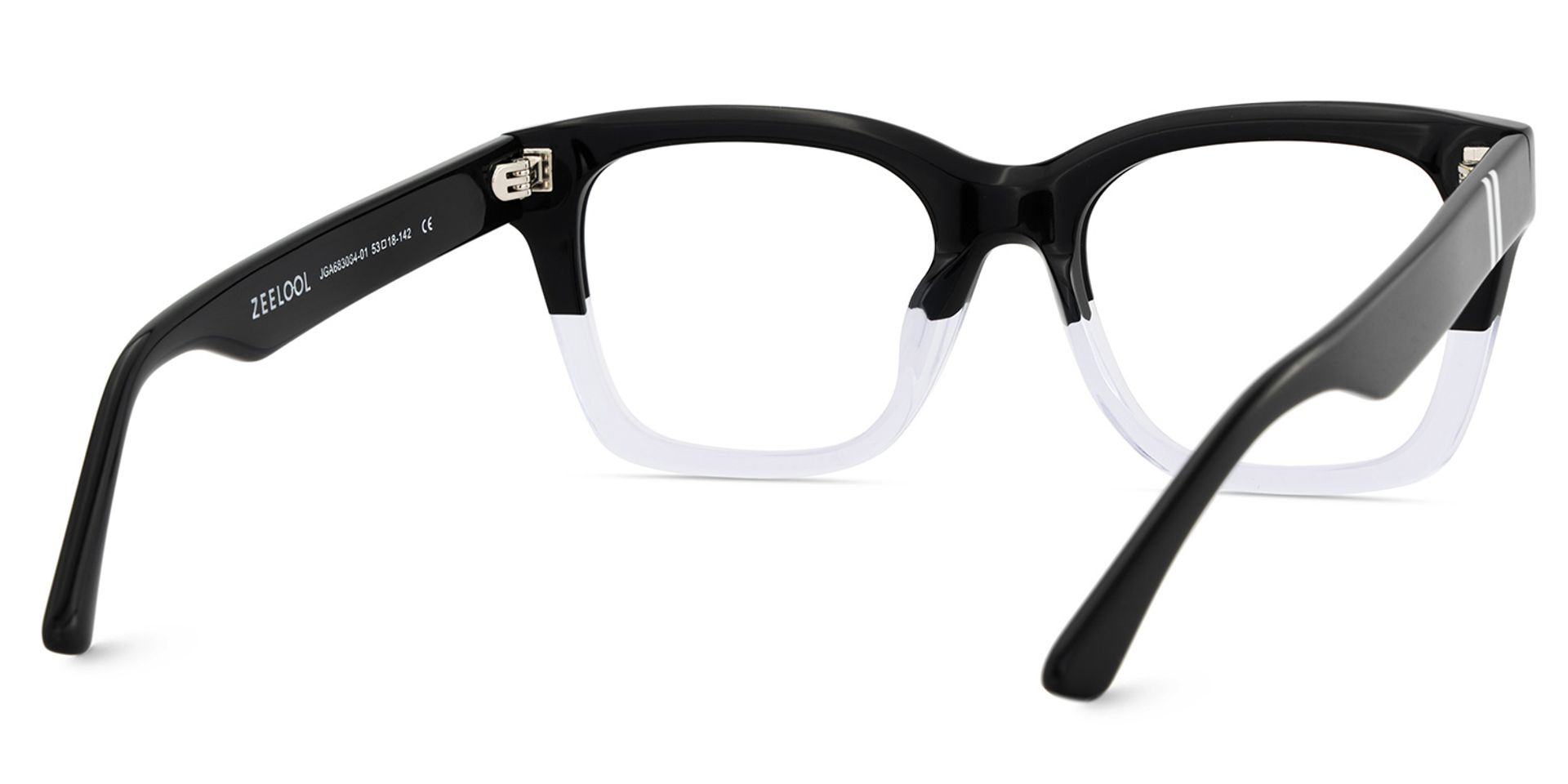 Rectangle Black Crystal Eyeglasses- Gaydeh Acetate Frame Glasses5