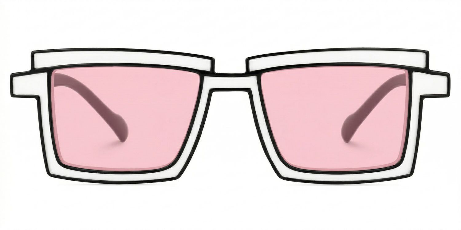 Zephyr White Cyberpunk Rectangle Frame Glasses | Zeelool0