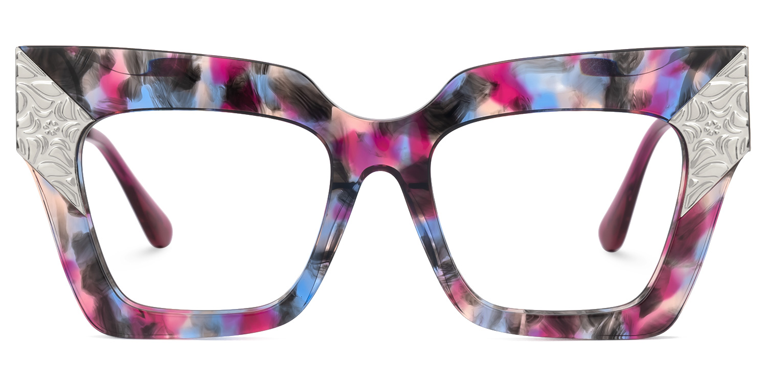 Kortney Square Purple-Floral Glasses0