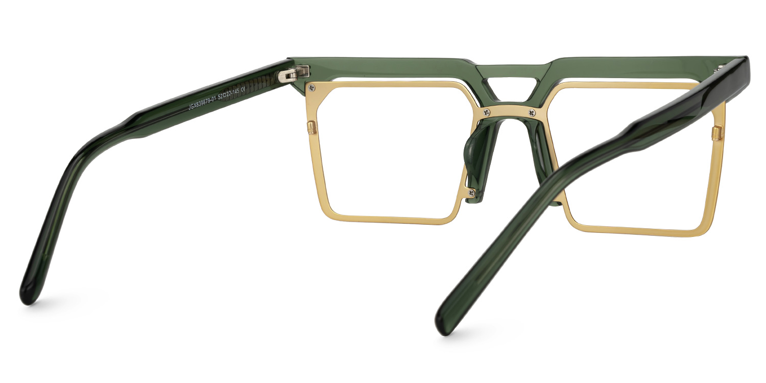 Cherelle Rectangle Green Glasses3