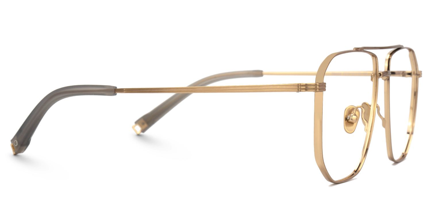 Aqua Titanium Gold Frame Glasses with Aviator Shape | ZEELOOL Canada2