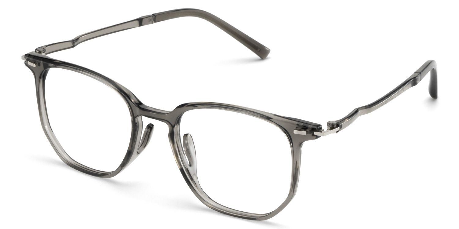 Geometric Gray Eyeglasses- Isla TR90 Frame Glasses2