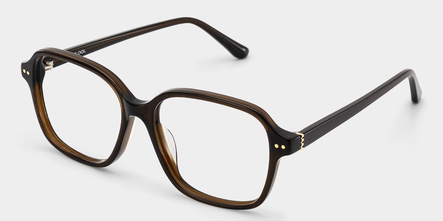 Clementine Chocolate Brown Square Glasses | ZEELOOL4