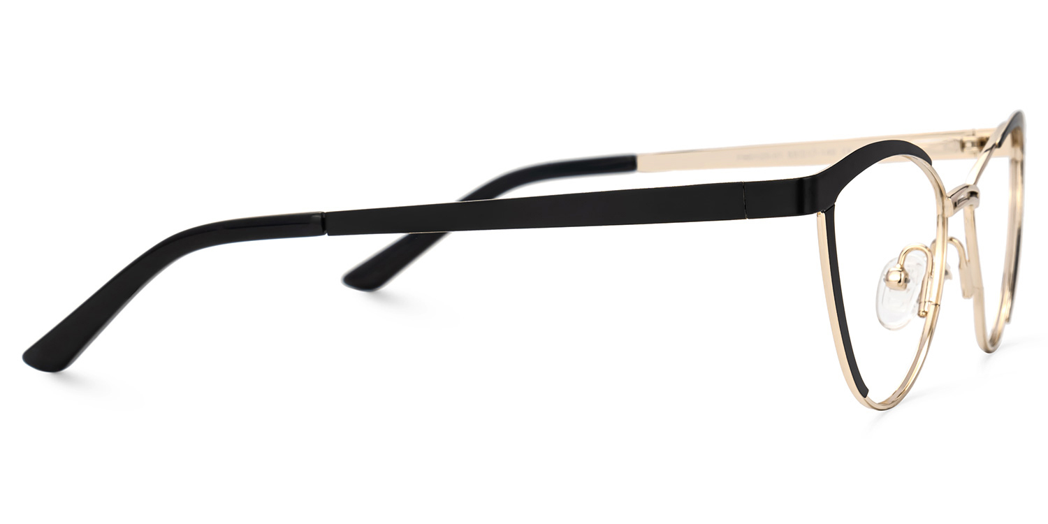 Sydney Cat Eye Metal  Black Frame Glasses | ZEELOOL Canada2